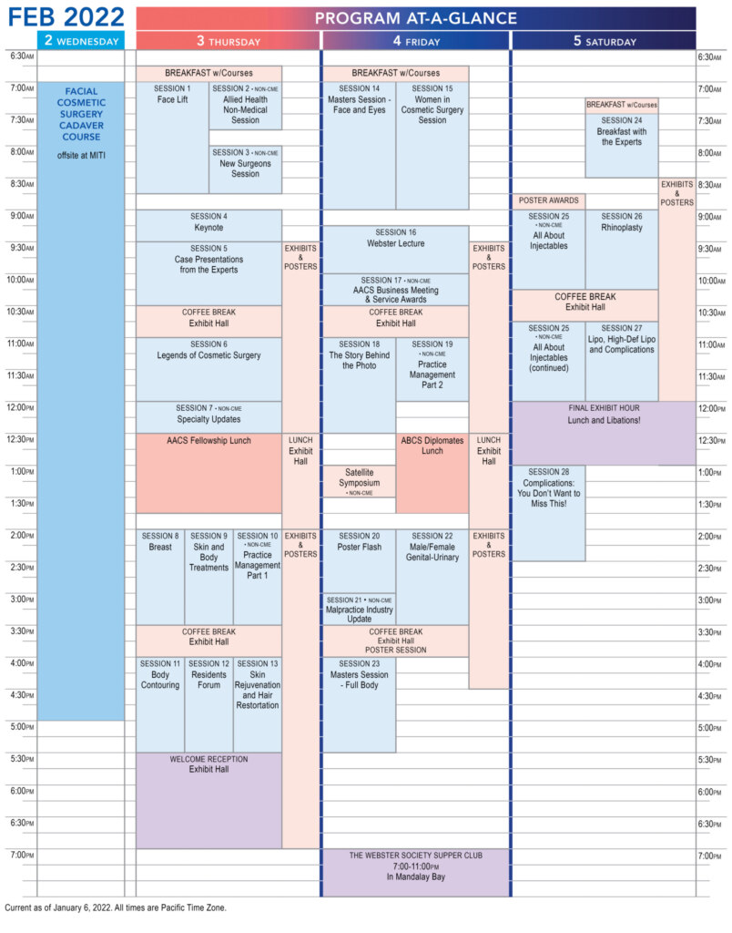 Program at a Glance - AACS 2022 Annual Scientific Meeting